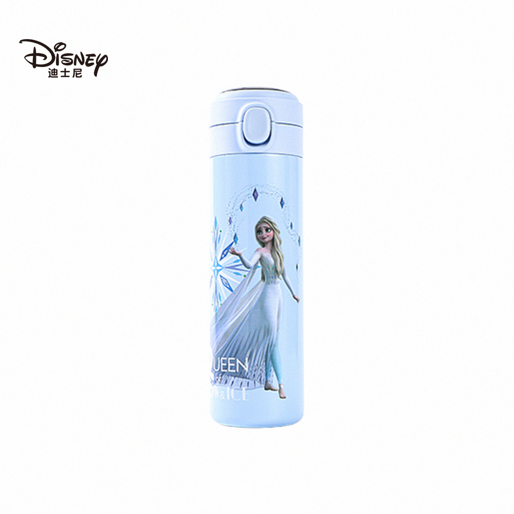 【虎兒寶】迪士尼正版授權感溫不鏽鋼保溫直飲彈跳杯 500ml _冰雪奇緣_藍