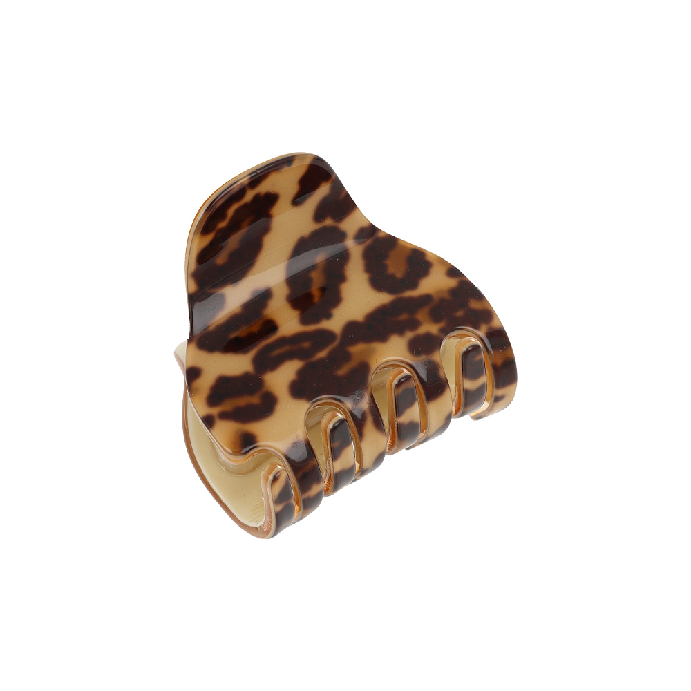 FRANCE LUXE 簡約半月型小抓夾〈豹紋/象牙白〉