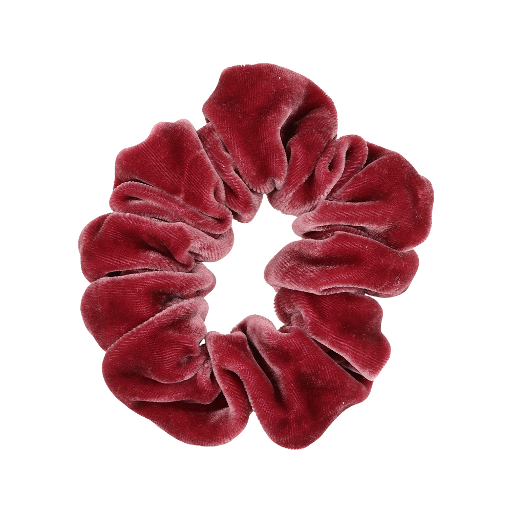 L. ERICKSON 絲絨純色大腸圈〈玫瑰紅〉