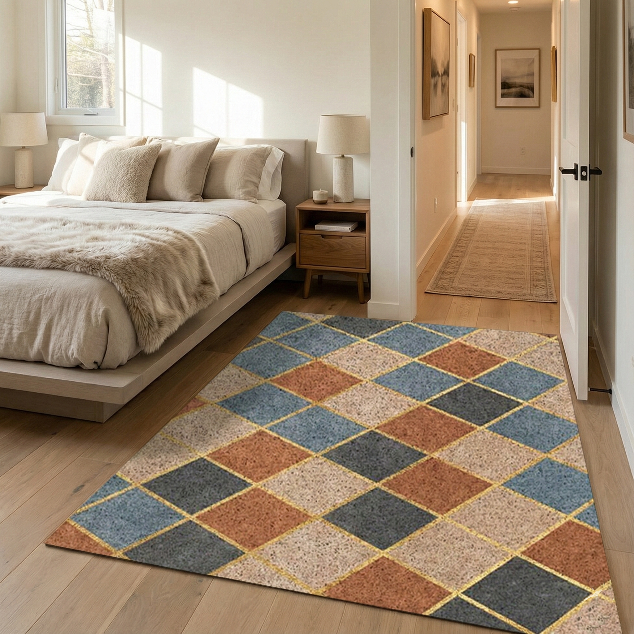 幾何元素菱形進門除塵地墊