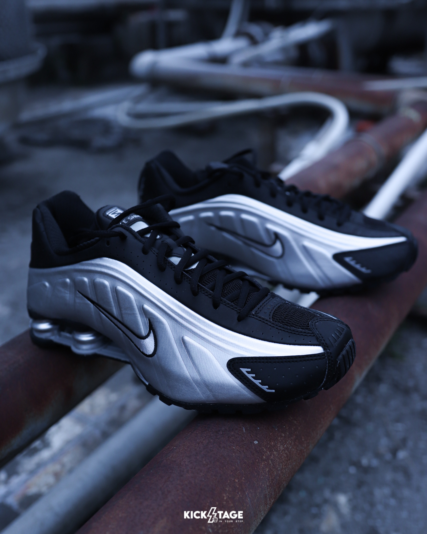 男鞋 NIKE SHOX R4 黑銀 氣墊 緩震 復古 彈簧鞋 運動鞋【HQ1988-007】