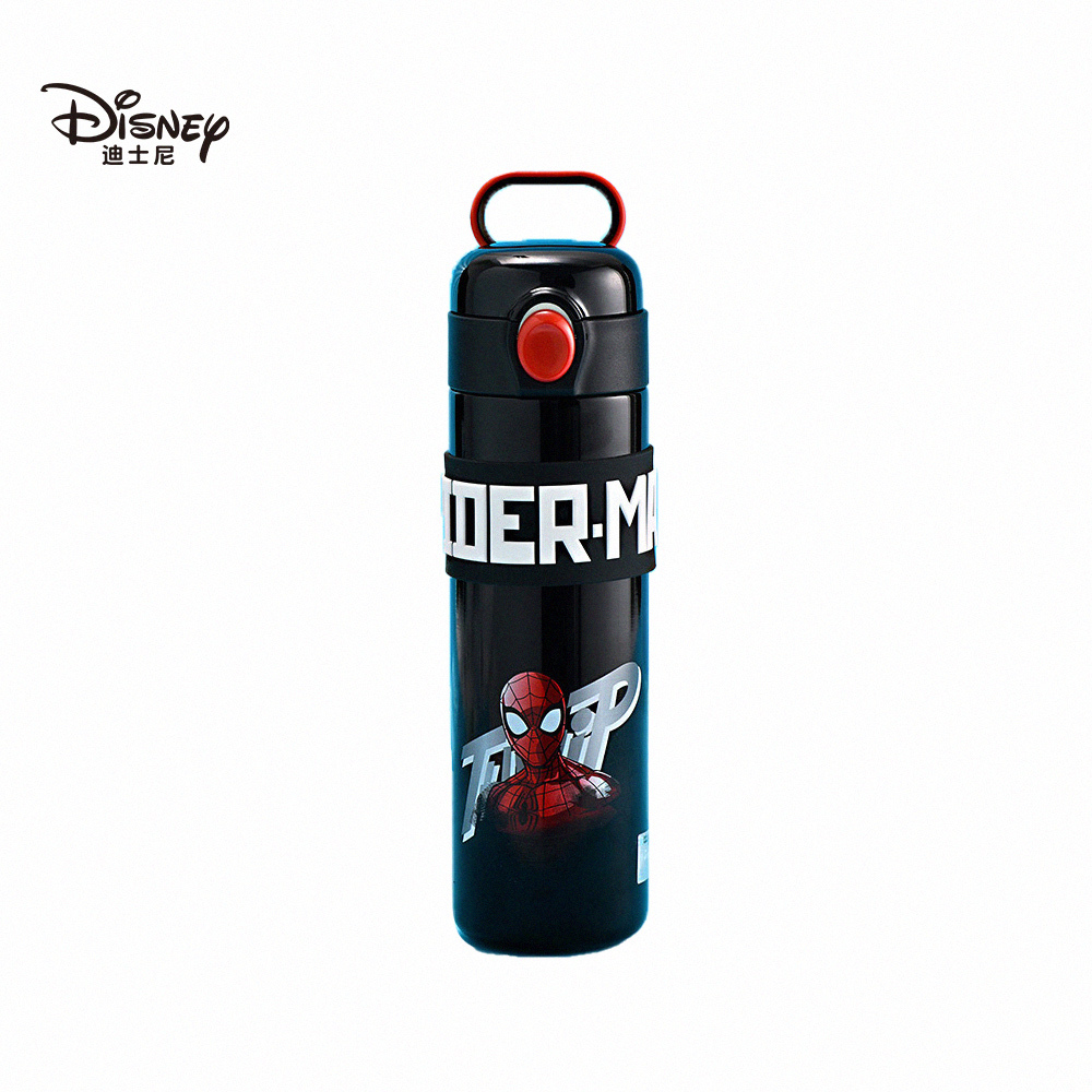 【虎兒寶】迪士尼正版授權不鏽鋼保溫直飲彈跳隨身杯 500ml _蜘蛛人_紅