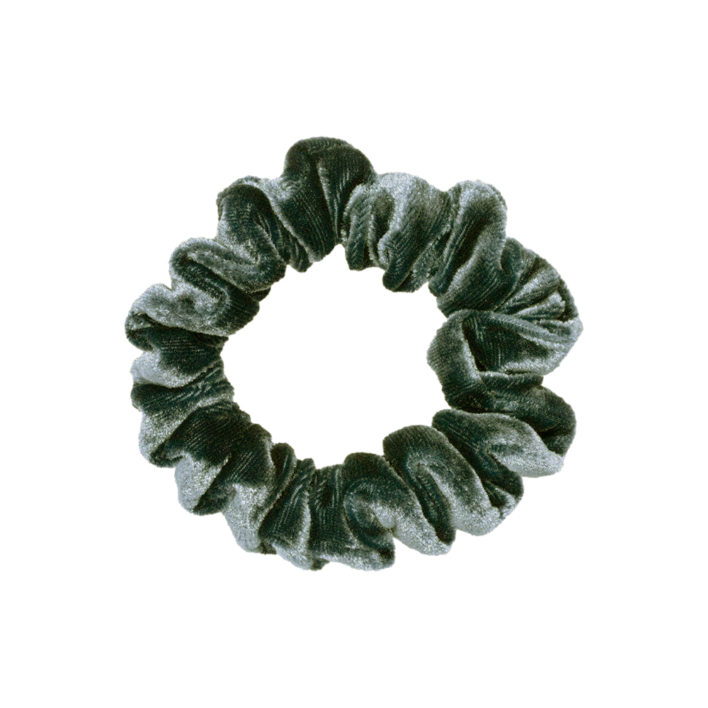 L. ERICKSON 迷你絲絨純色大腸圈〈森林綠〉