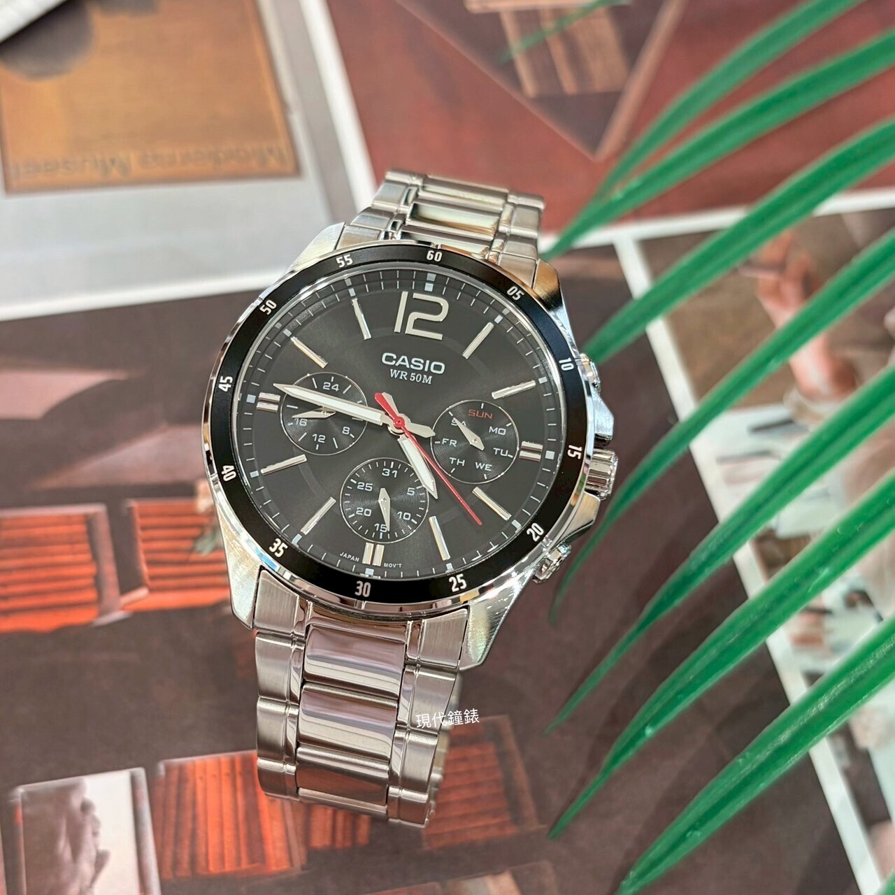 【CASIO 卡西歐】低調紳士三眼不銹鋼男錶 MTP-1374D-1A 43.5mm 現代鐘錶