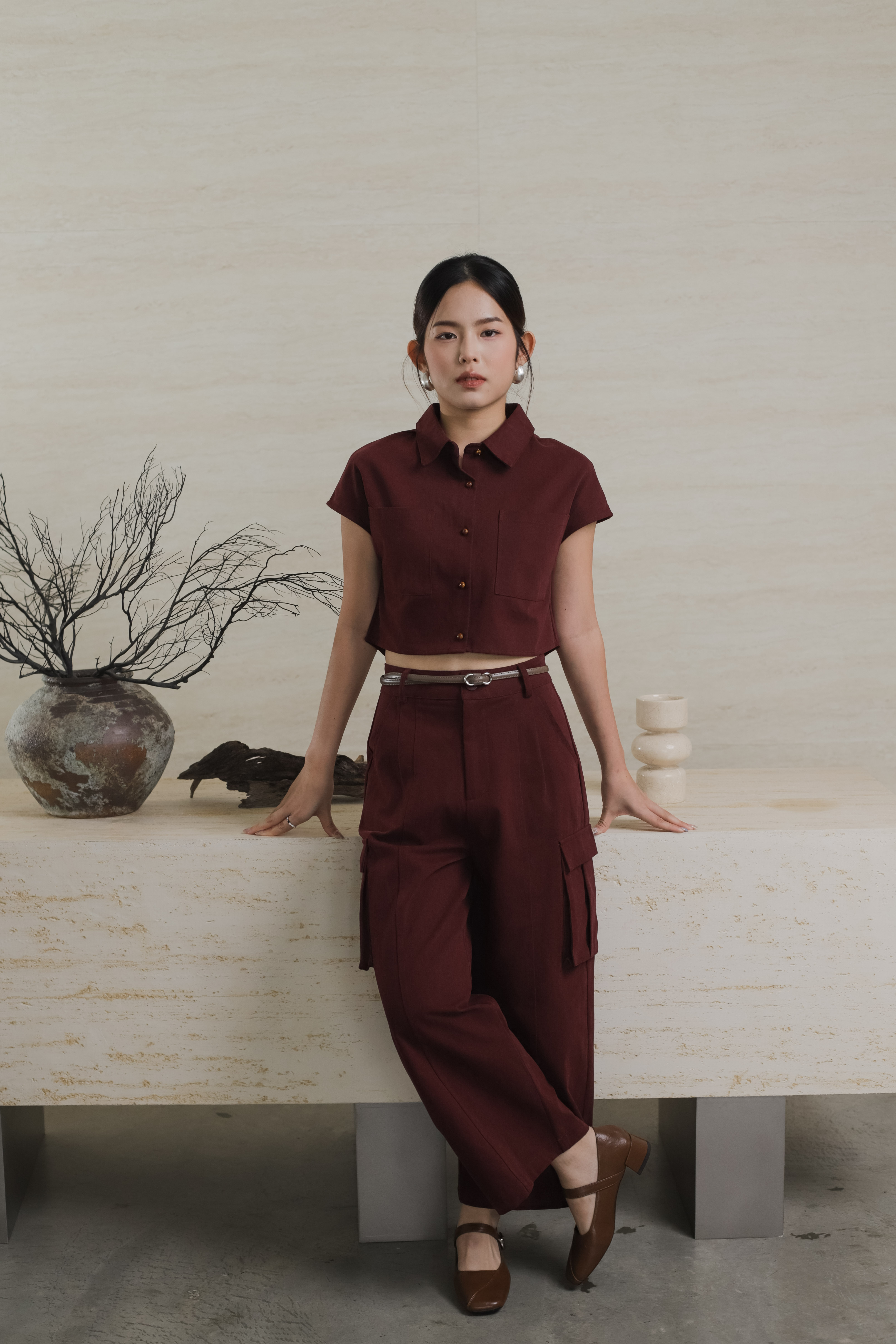 Rueng Dropshoulder Top Maroon - 2562BSMAR