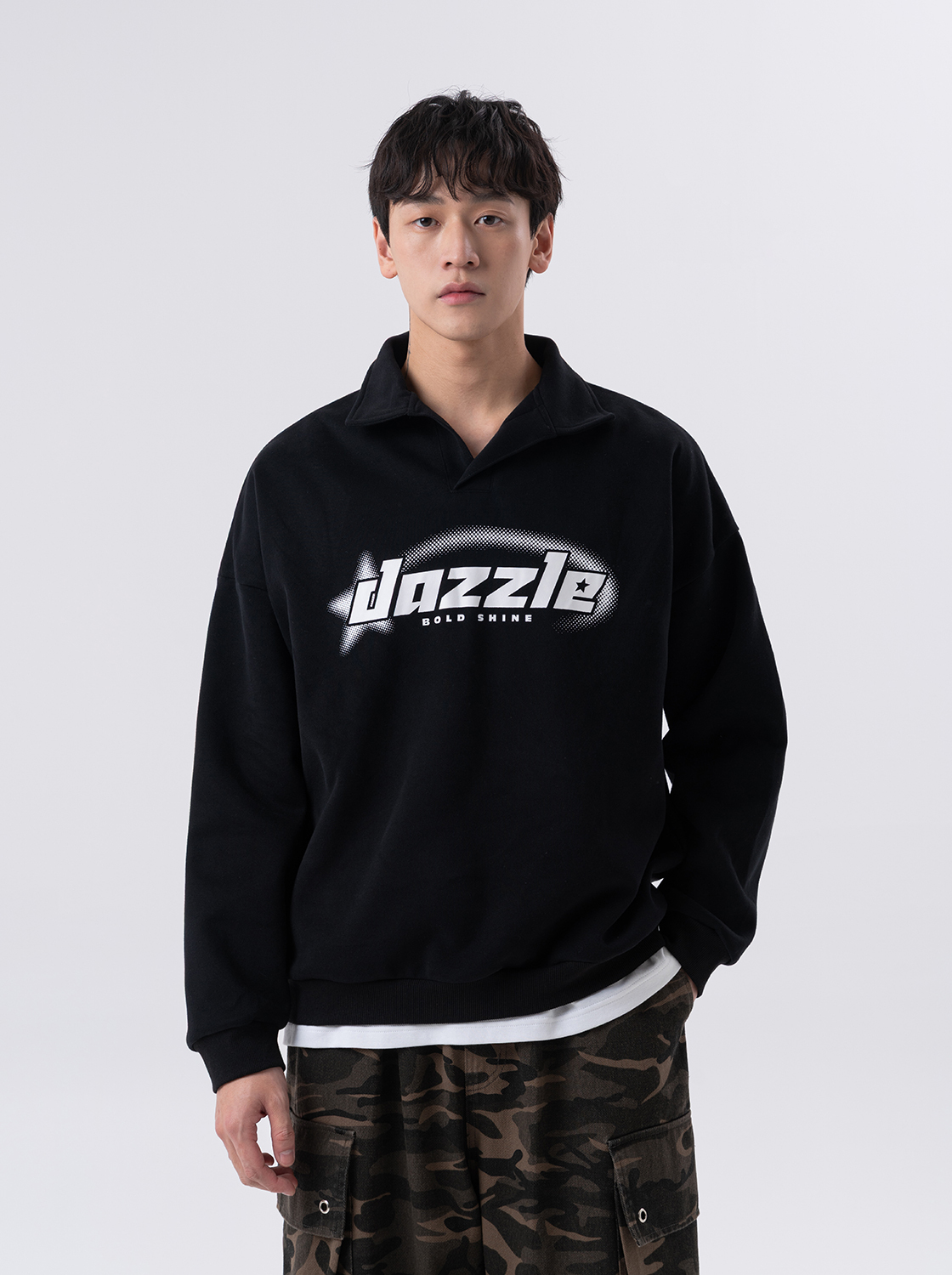 【期間限定】漸層網點翻領上衣