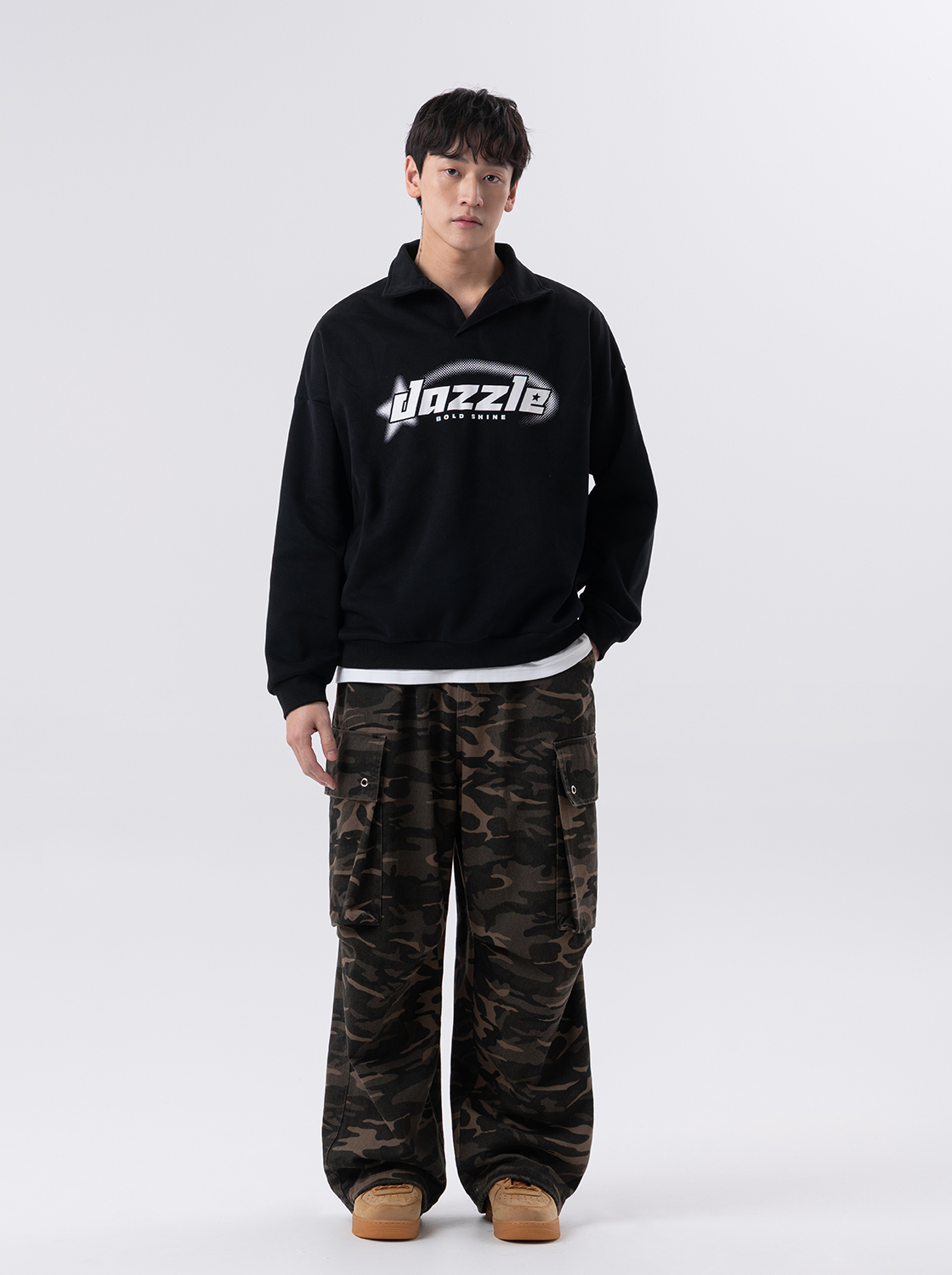 【期間限定】漸層網點翻領上衣