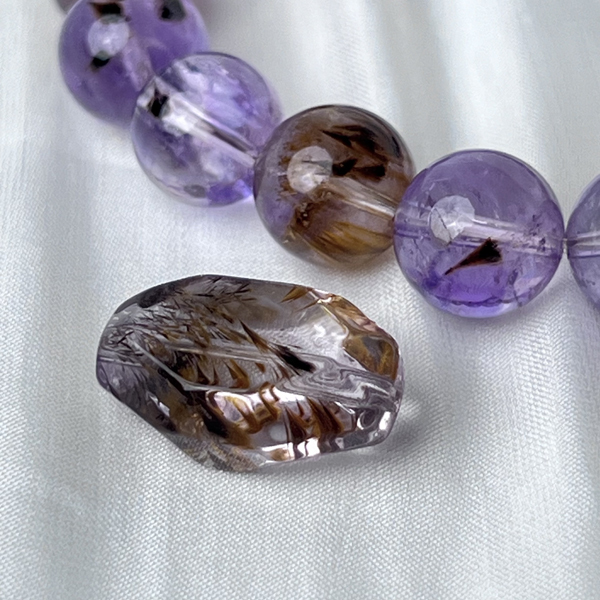 紫鈦晶 羽毛 隨型