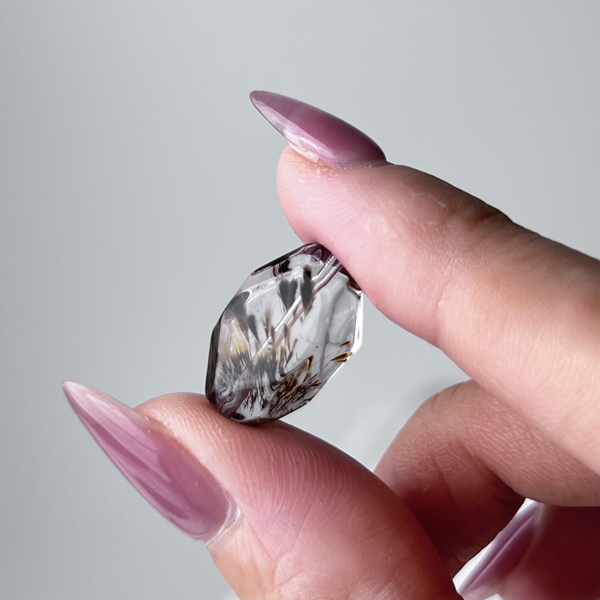 紫鈦晶 羽毛 隨型