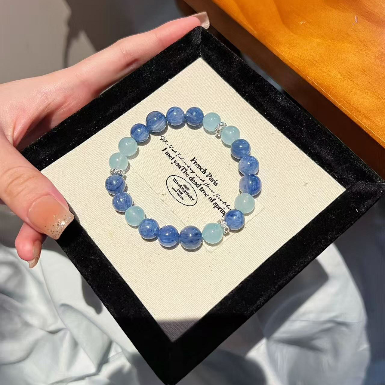 【海藍】藍晶石x海藍寶能量恢復靈性提升水晶手鍊