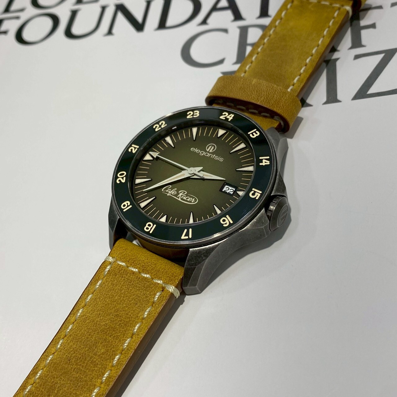 【elegantsis】新騎士機械錶牛皮手錶 ELJR65AS-C1NG4LL 33mm 現代鐘錶