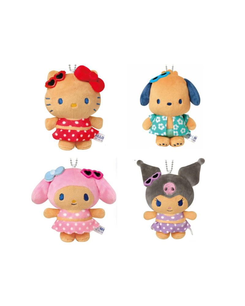 Night Party 曬黑毛公仔掛飾 (Hello Kitty/My Melody/Kuromi/PC狗)