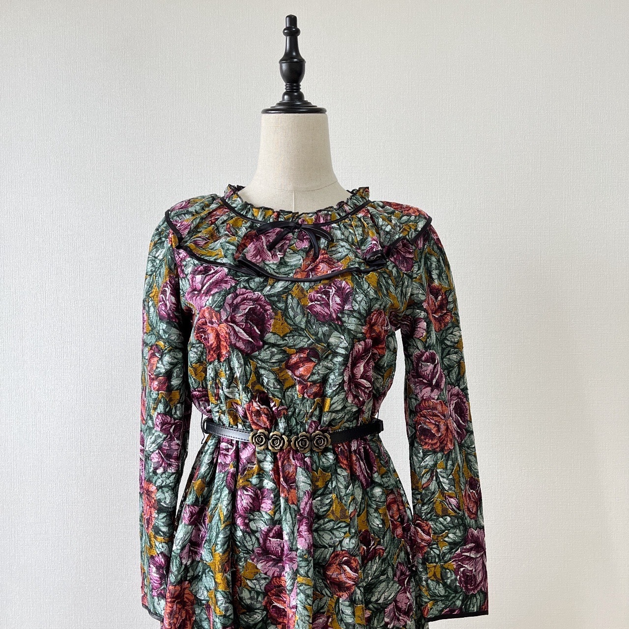 文藝感油畫花色連身裙