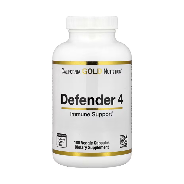 California Gold Nutrition Defender 4 , 180  Veg Capsules