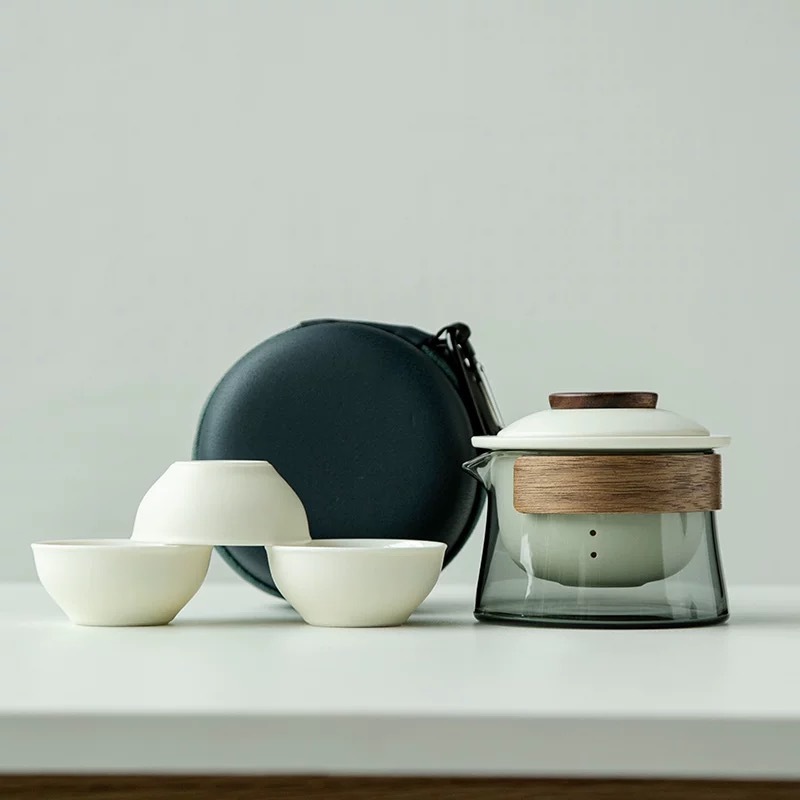 悠然自在旅行茶具組-米黃