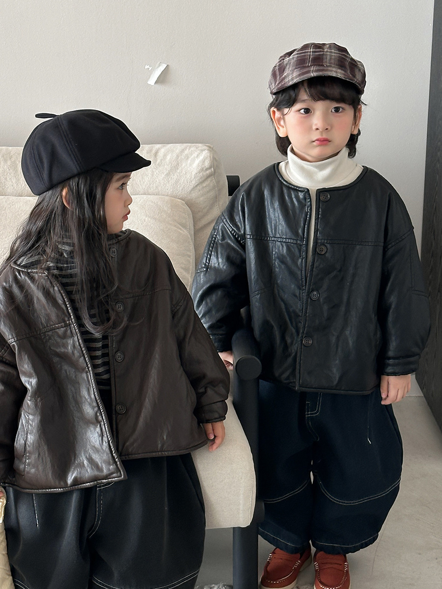 個性加厚皮外套(80-140)