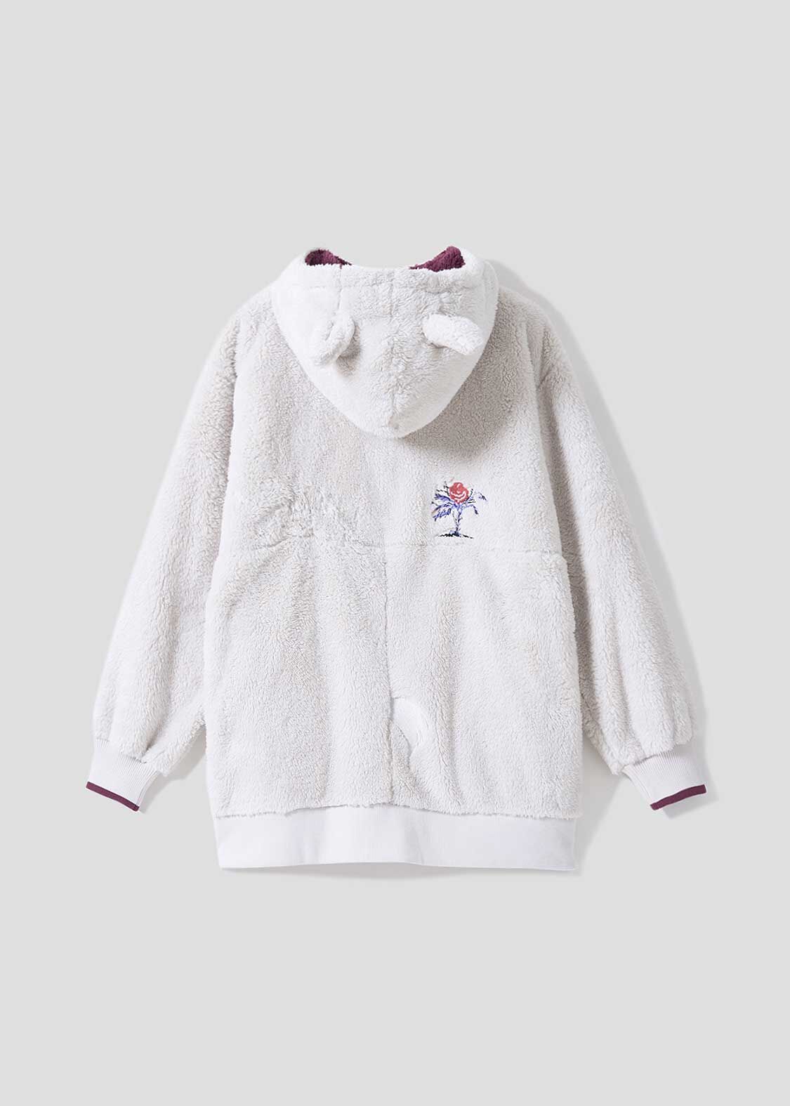 🌟 幽游白書｜藏馬與玫瑰 拉鏈泰迪毛連帽上衣