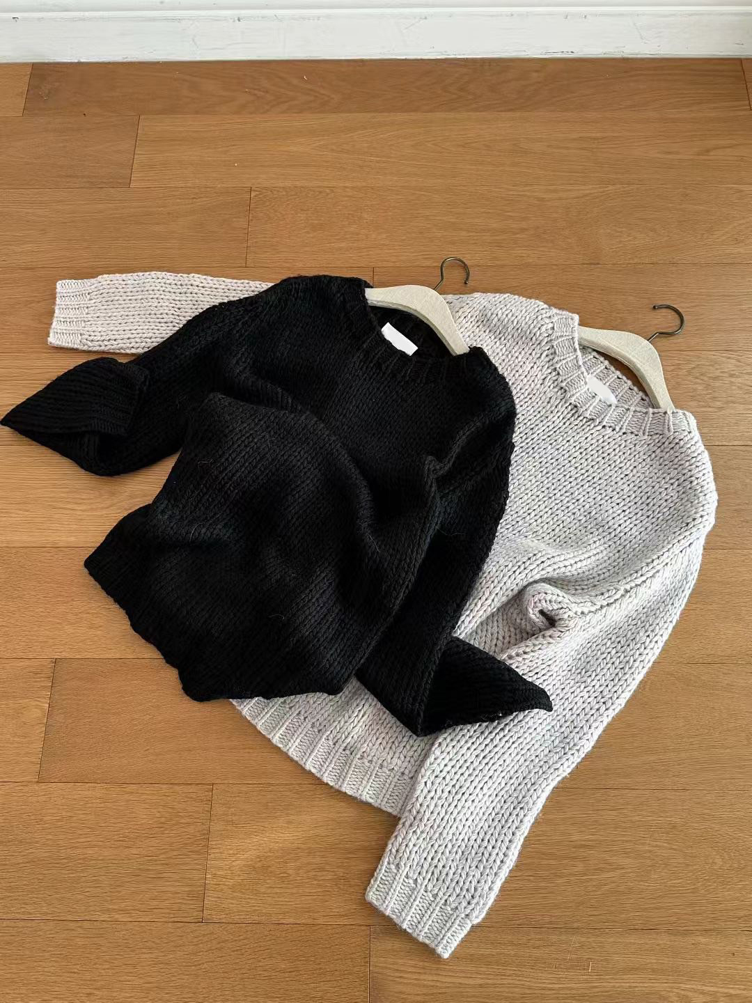 慵懶氣息寬鬆圓領針織上衣毛衣 / 3色