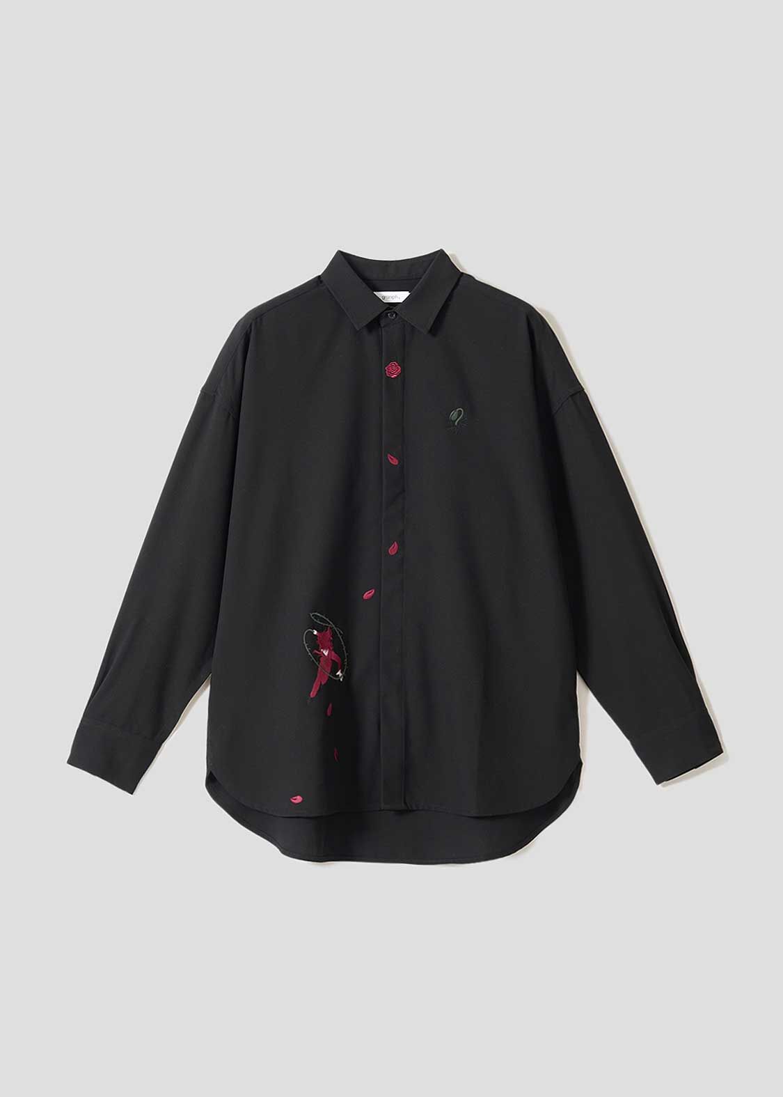 🌟 幽游白書｜薔薇棘鞭刃 刺繡大版型襯衫