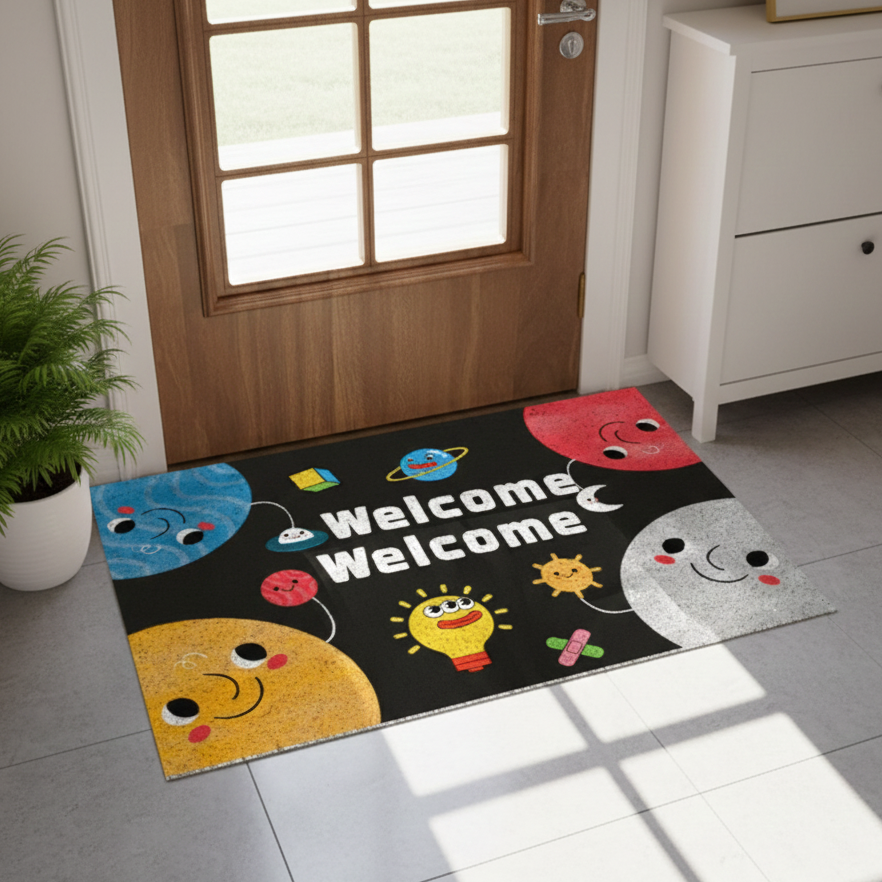 歡迎光臨塗鴉進門招呼除塵地墊