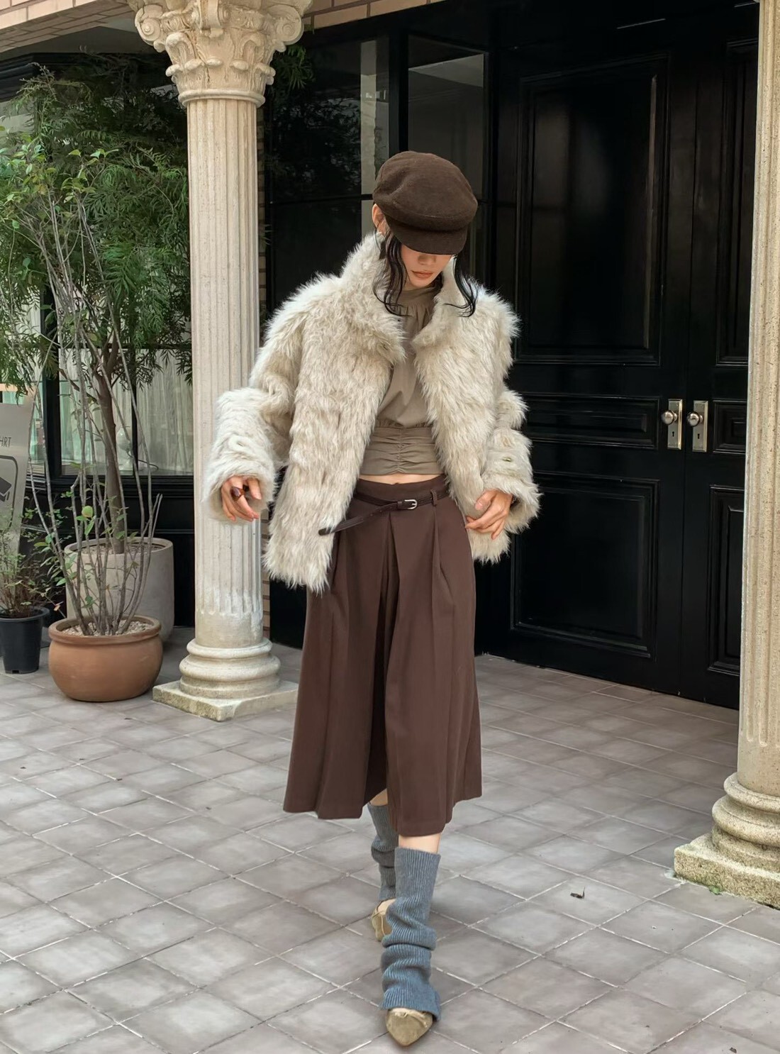 FounDation 個性打摺過膝寬褲