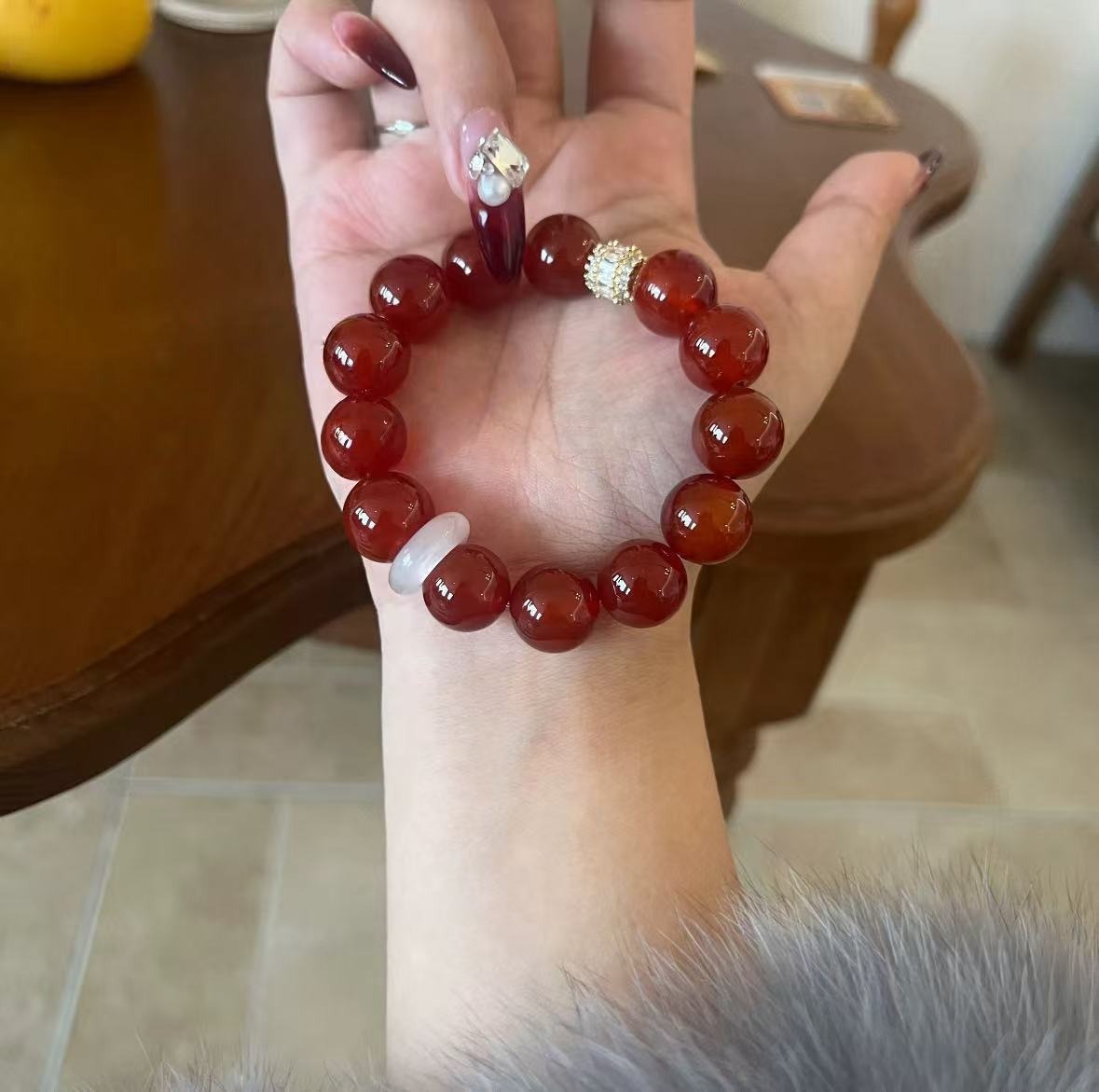 【赤玉流年】紅瑪瑙招財納福平安水晶手鍊