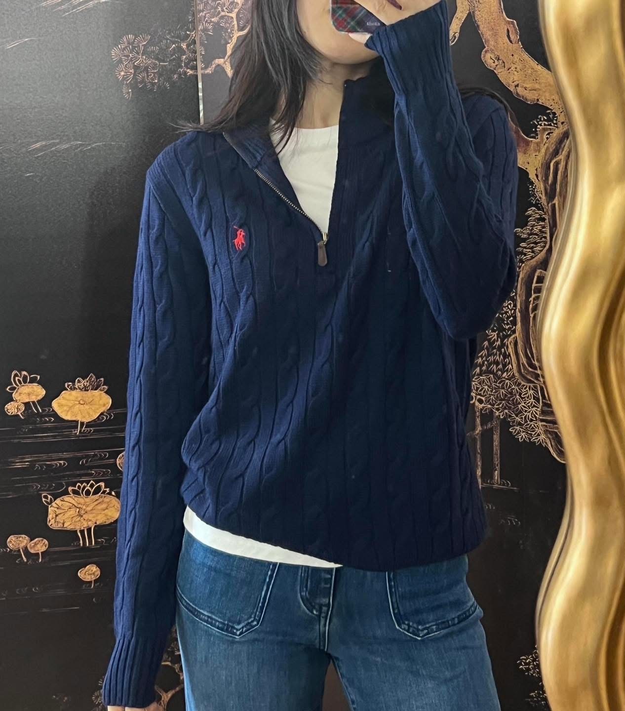 <快速出貨> Polo Ralph Lauren 大童 麻花針織 半拉鍊 上衣