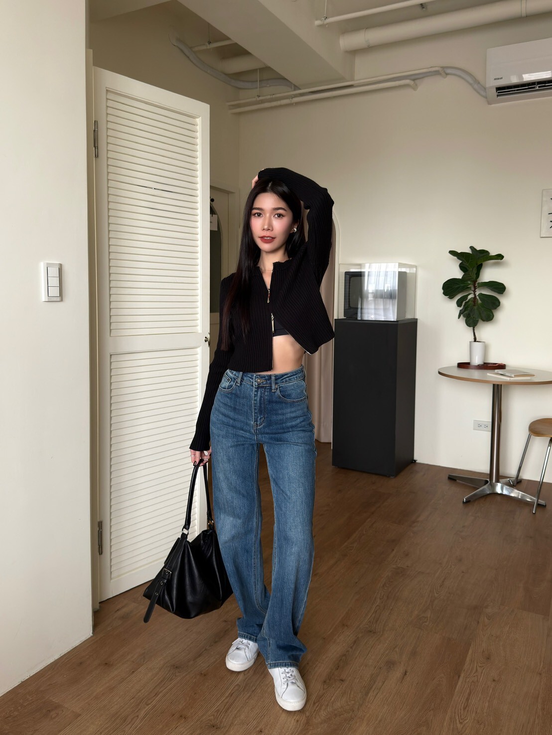 基本百搭直筒牛仔褲