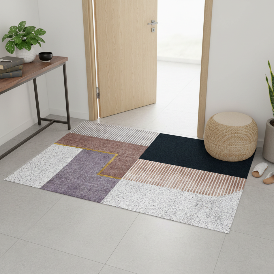 莫蘭迪千鳥格除塵迎賓地墊