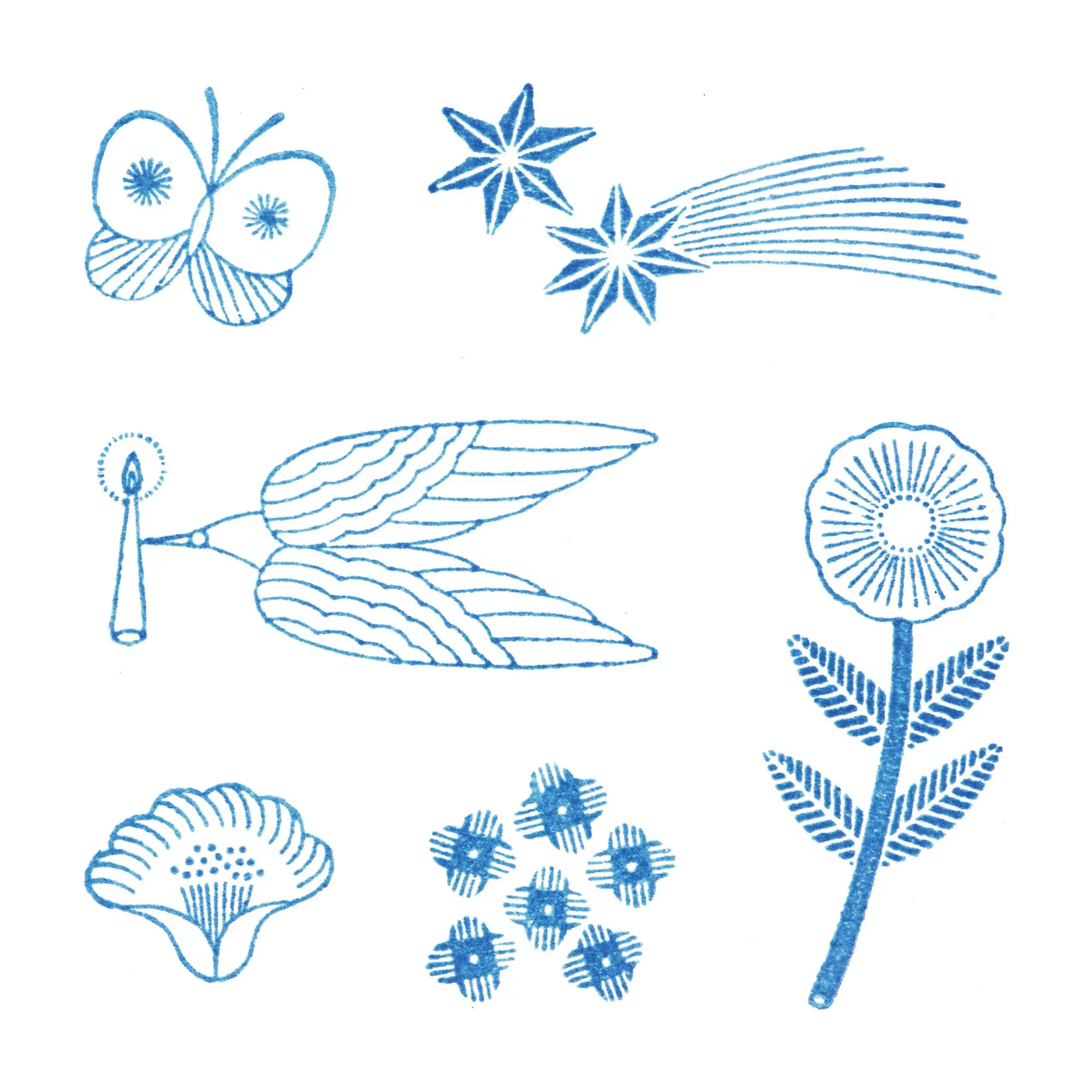 HITOTOKI 透明印章 套組 閃耀花朵｜KING JIM 日本