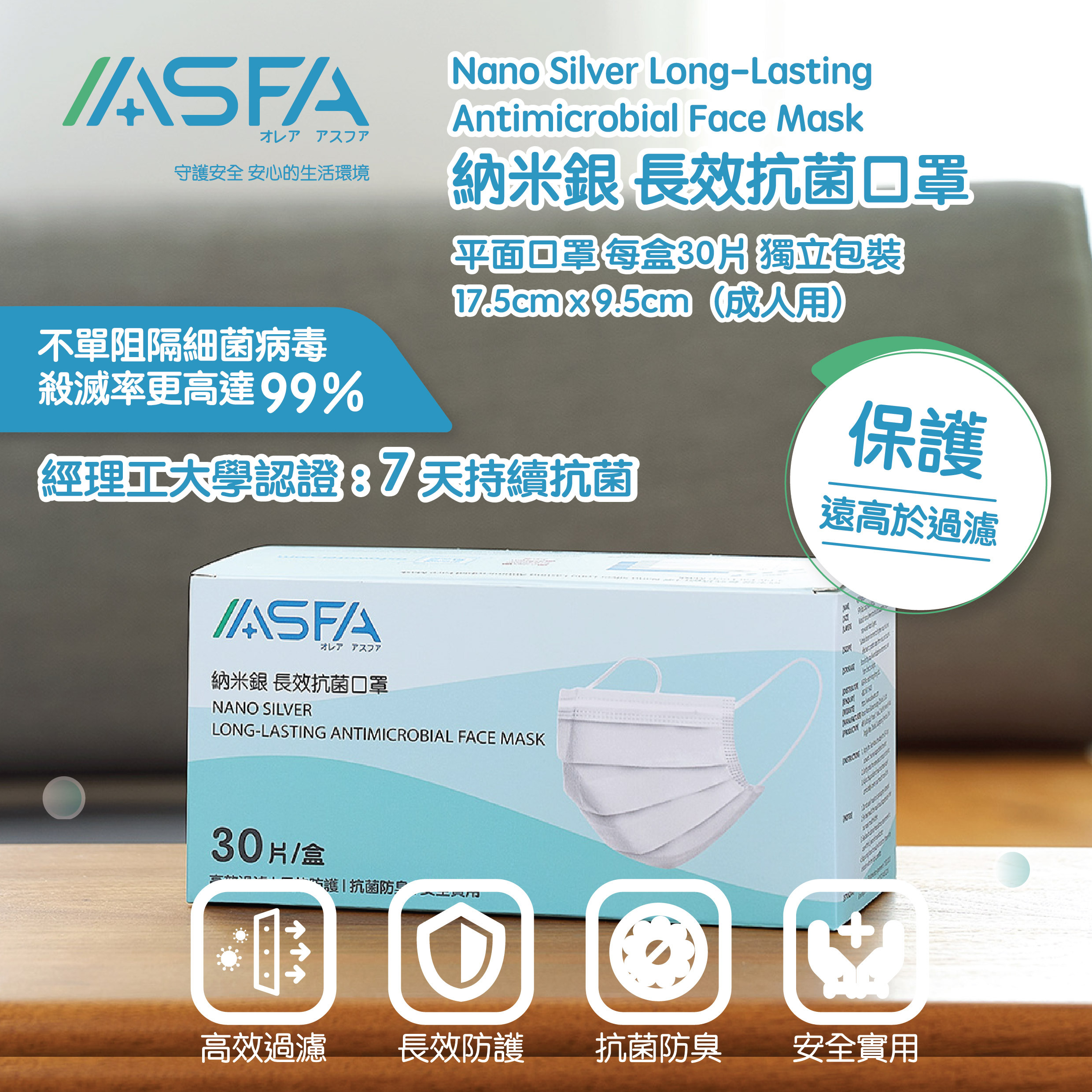 ASFAWATER｜納米銀口罩防護組合套裝