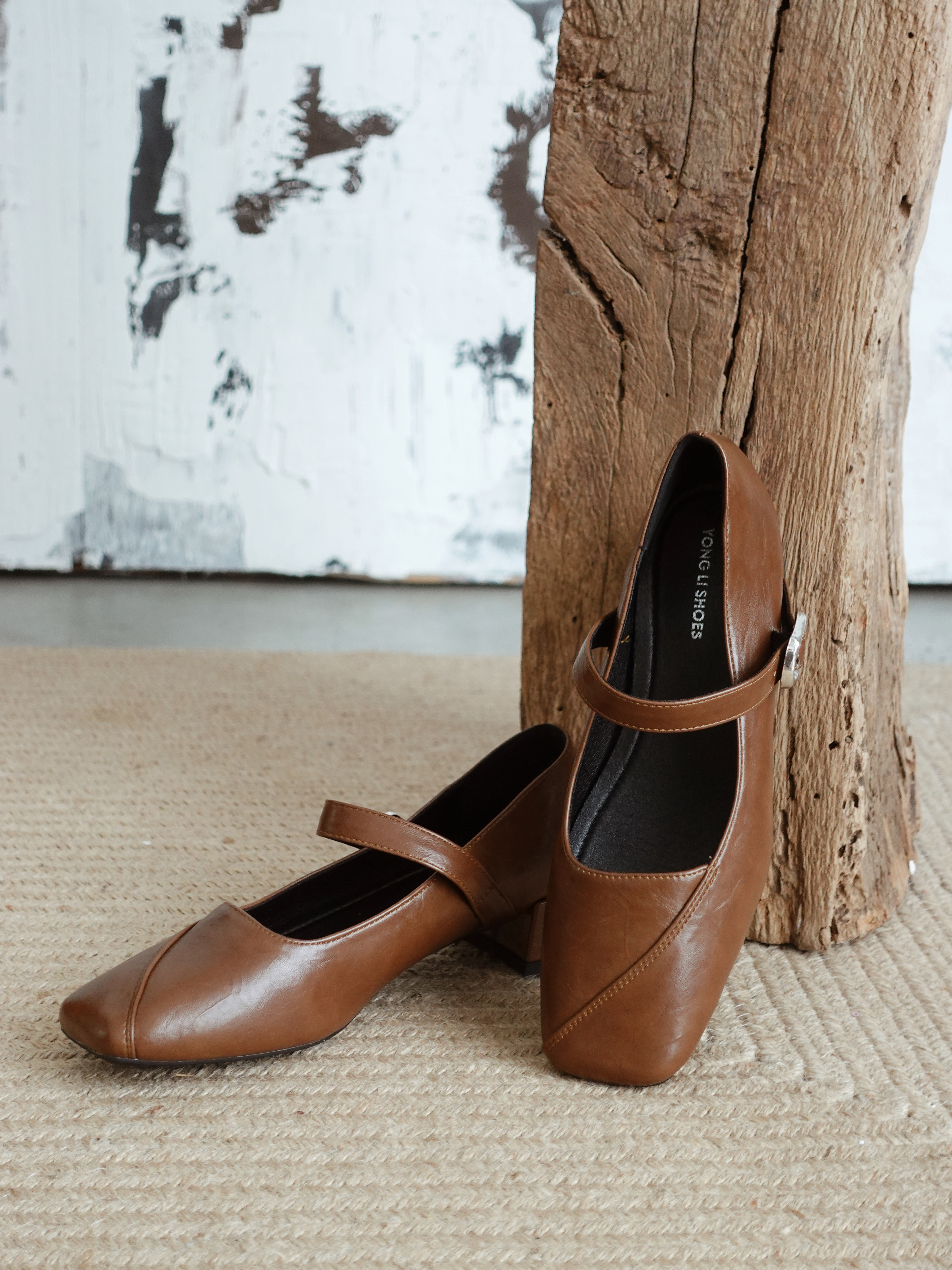 Mikha Square Toe Mary Janes Brown -SH088BRO