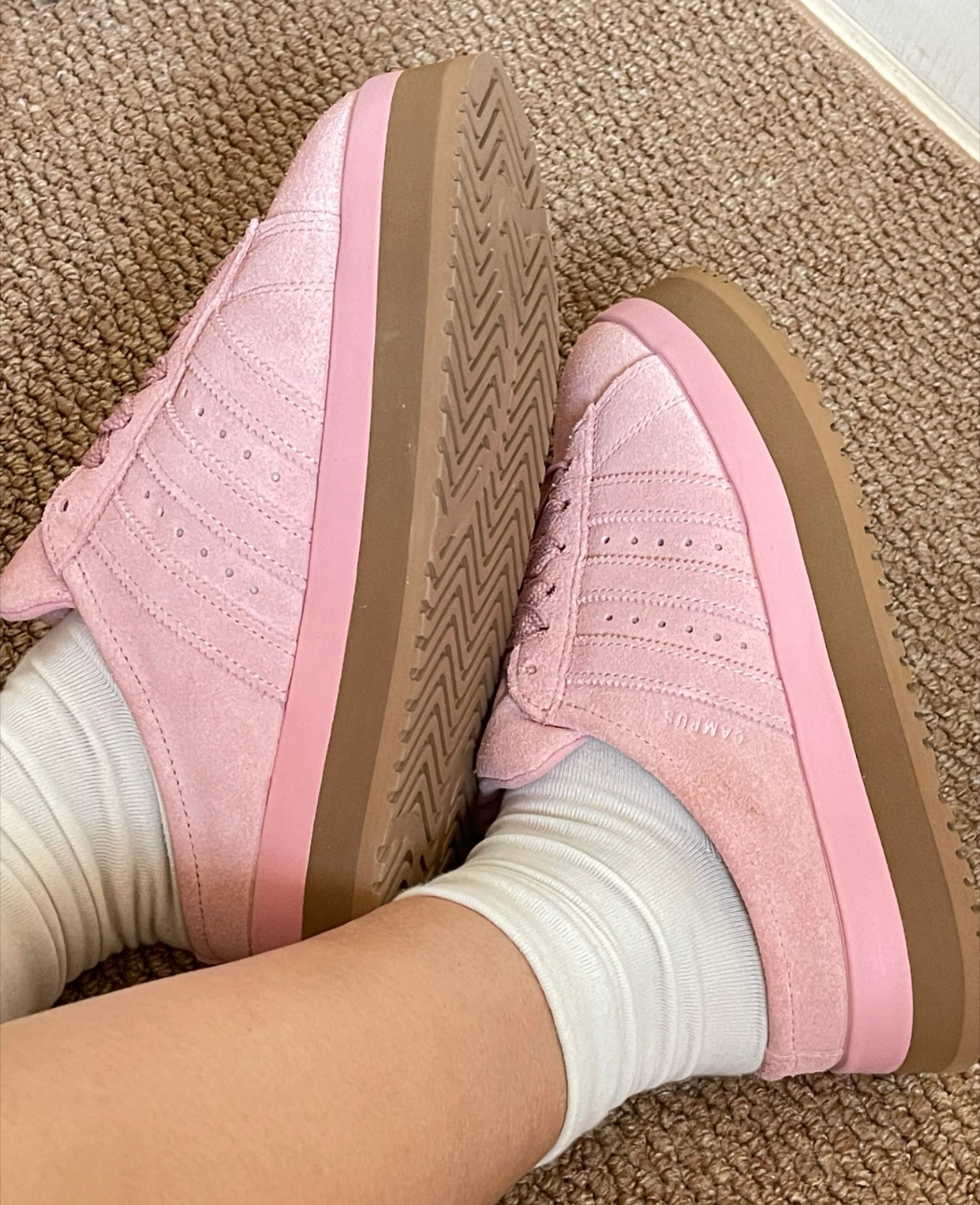 Adidas Originals Campus 00s 麵包勃肯拖 粉色 毛絨 厚底 拖鞋 JR3238/預購