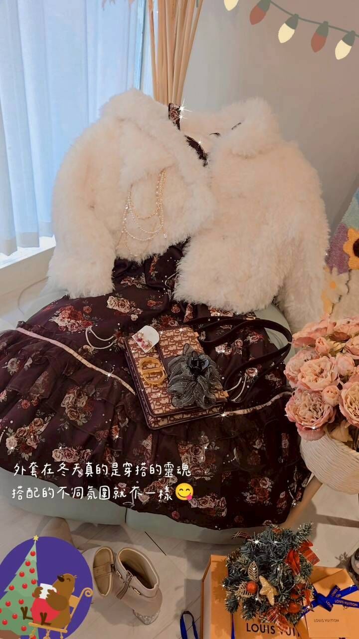 🎄日貨✨️dazzlin超柔軟毛毛珍珠鏈外套