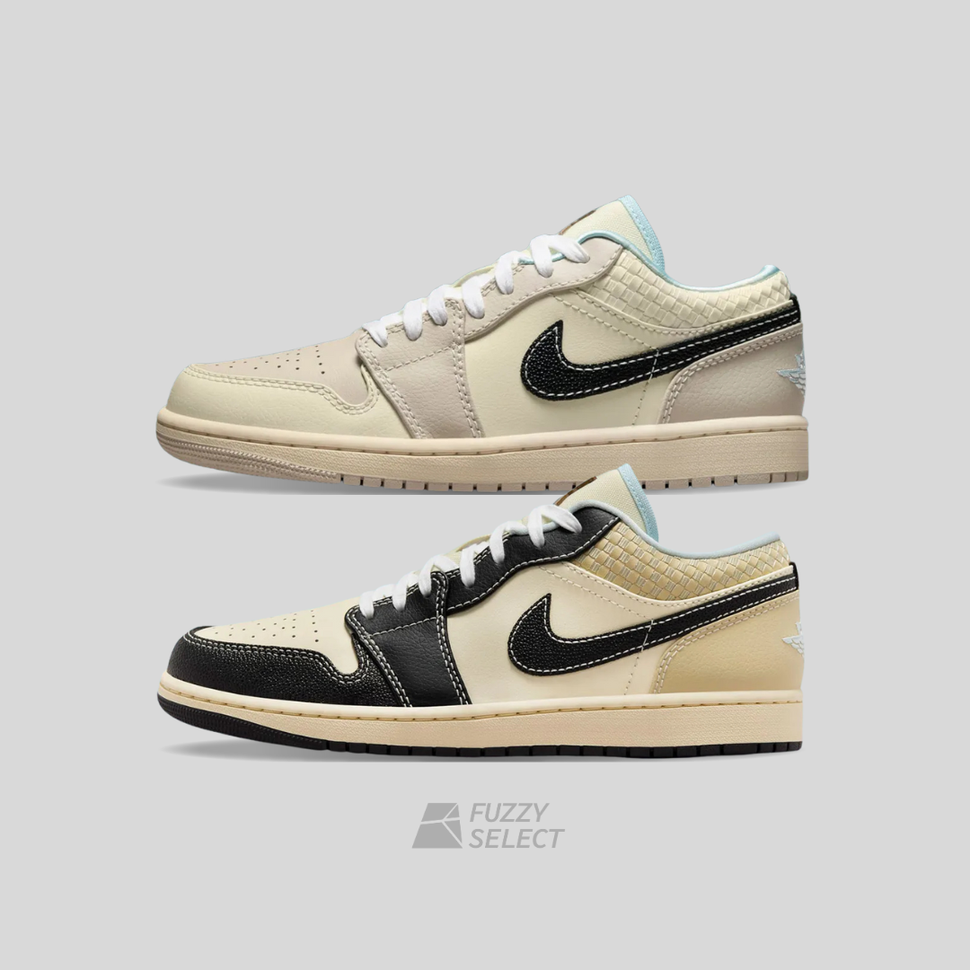 【逢甲 FUZZY】Air Jordan 1 Low "Woven Suedes" 金標 椰奶黑/椰奶 HQ3437-101 HQ3440-101