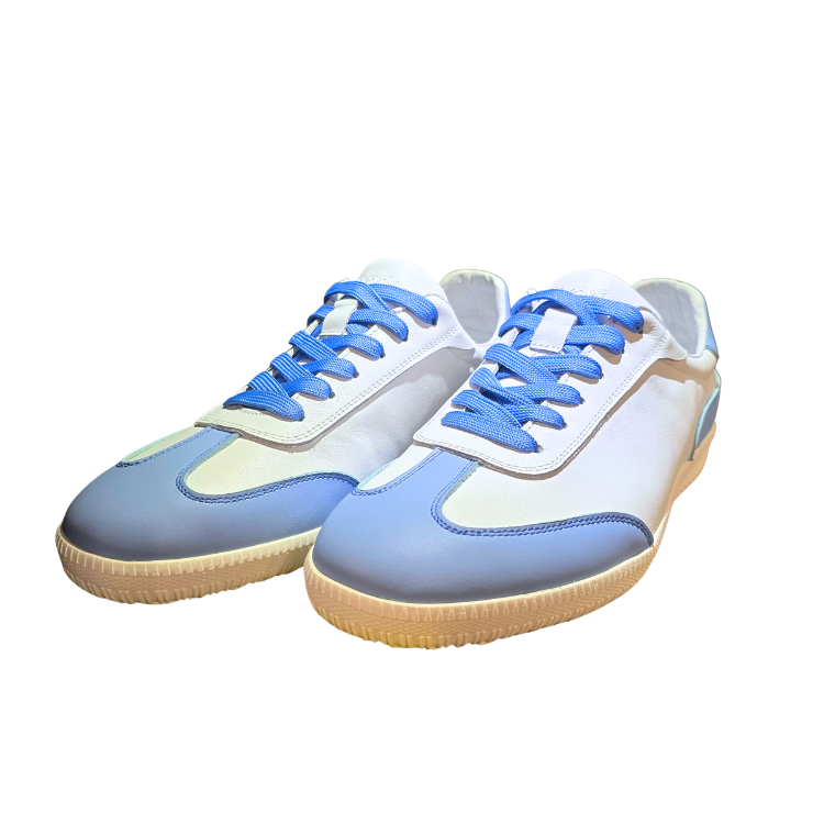 Revic 休閒真皮波鞋 | 藍白撞色復古運動鞋 | 男女情侶款皮革休閒鞋