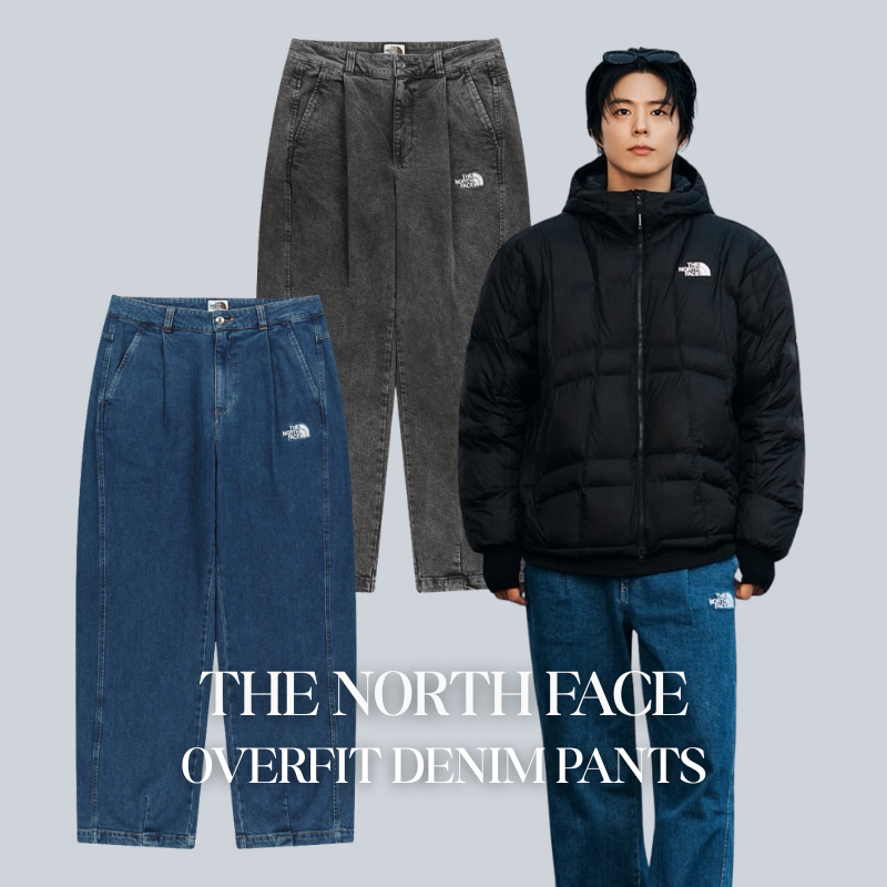【代購】THE NORTH FACE Overfit Denim Pants｜朴寶劍代言｜寬版牛仔長褲｜日系休閒版型