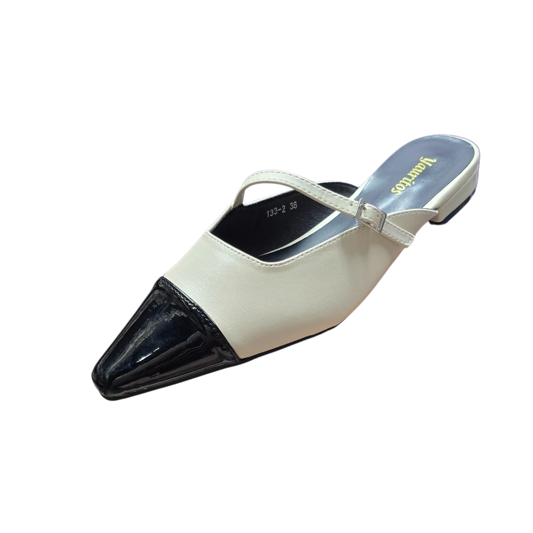 Yauritos | PS001BW|黑色拼白色法式足尖鞋