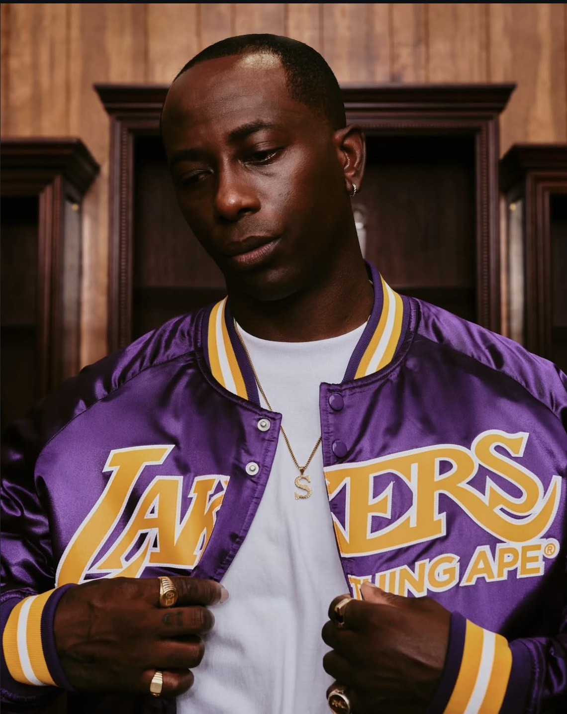 iSNEAKERS｜BAPE X M&N NBA Los Angeles Lakers Satin Jacket 洛杉磯湖人隊緞面夾克