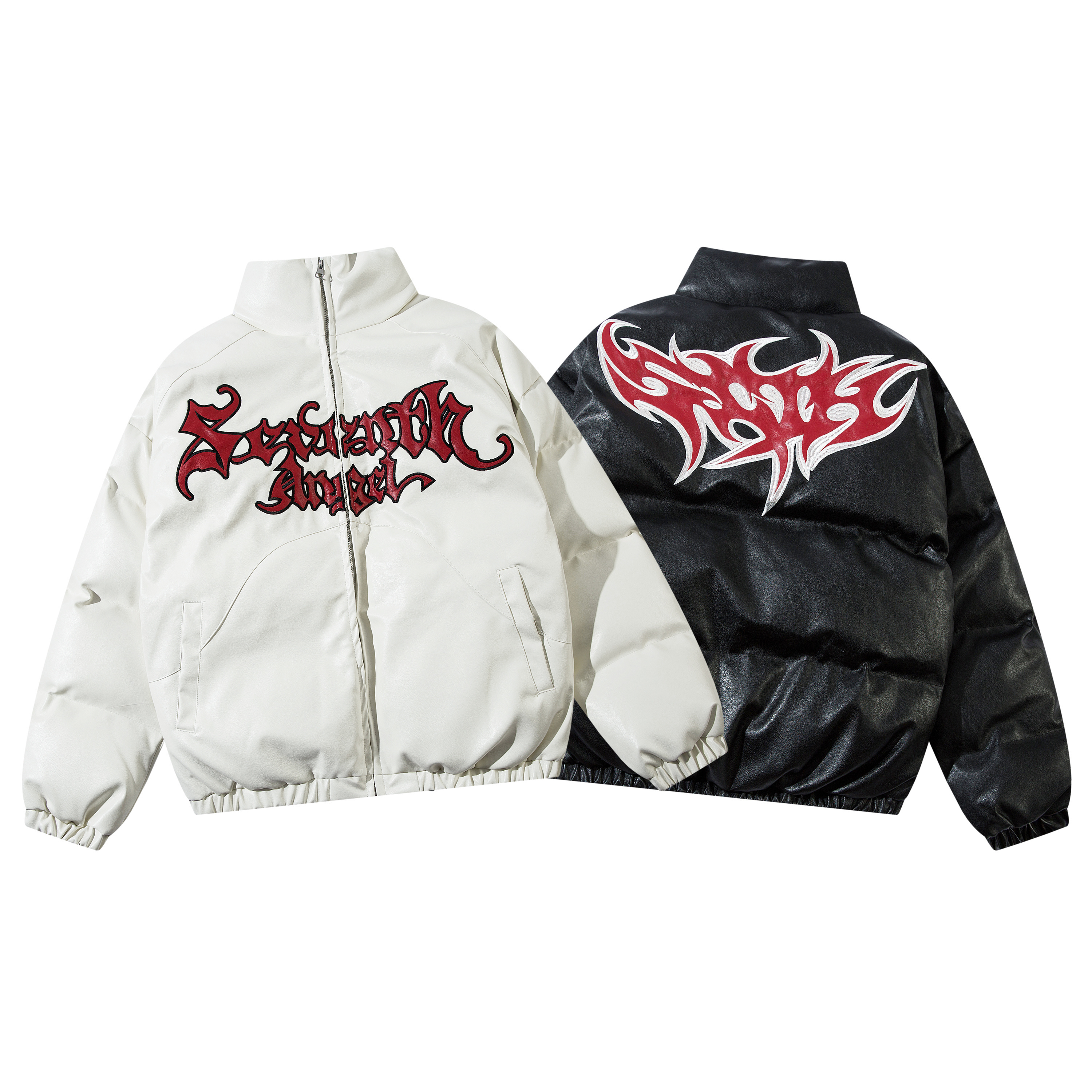 《S.V》貼布繡火焰鋪棉外套