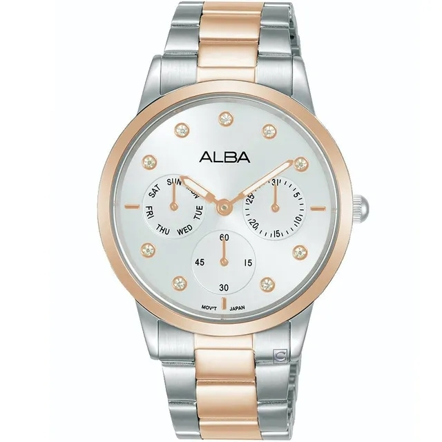 【ALBA 雅柏】CUTiE 高雅香檳女錶VD75-X134KS 35mm 現代鐘錶