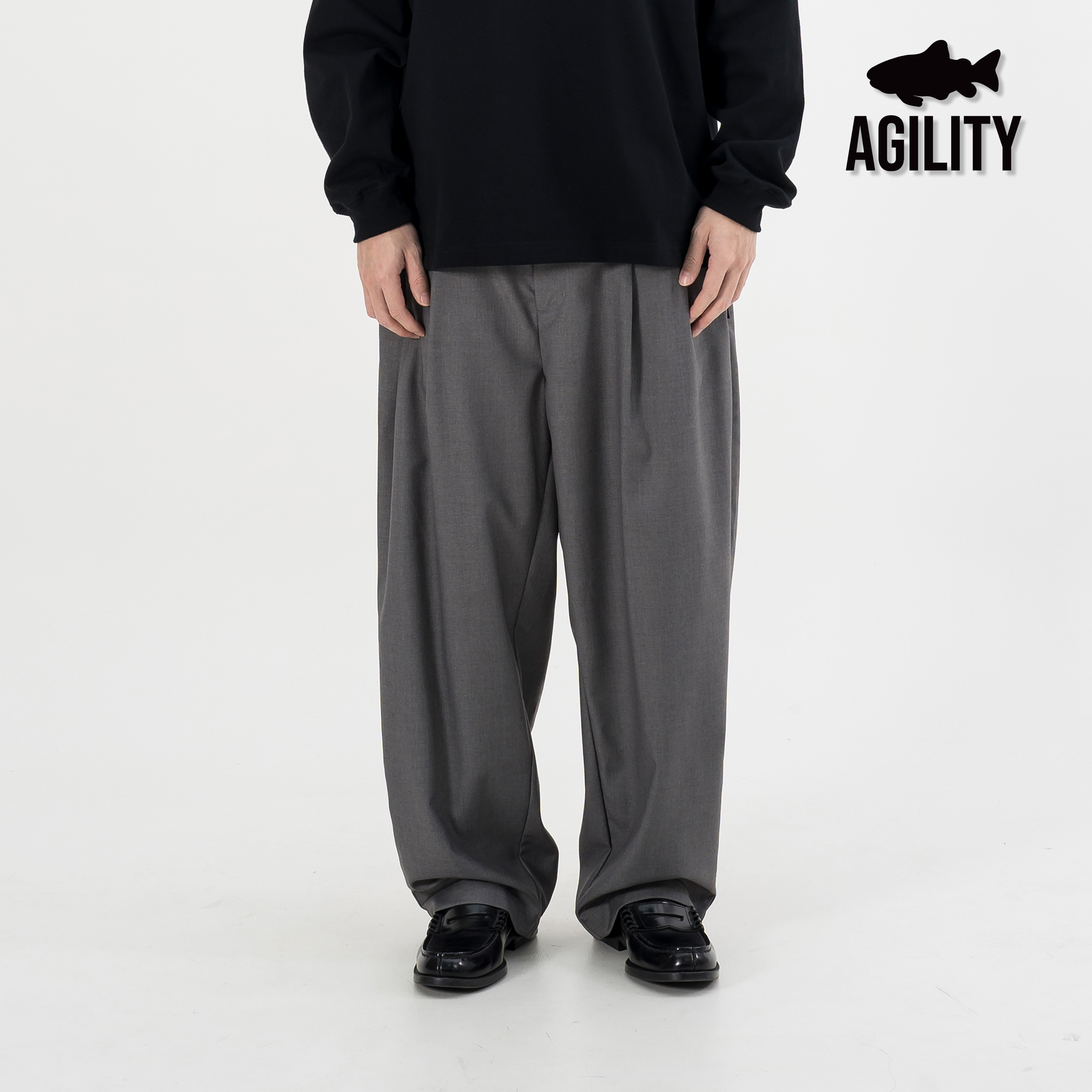AGILITY Double Pleated Loose Pants 雙褶線 直筒西裝褲 [AC13]