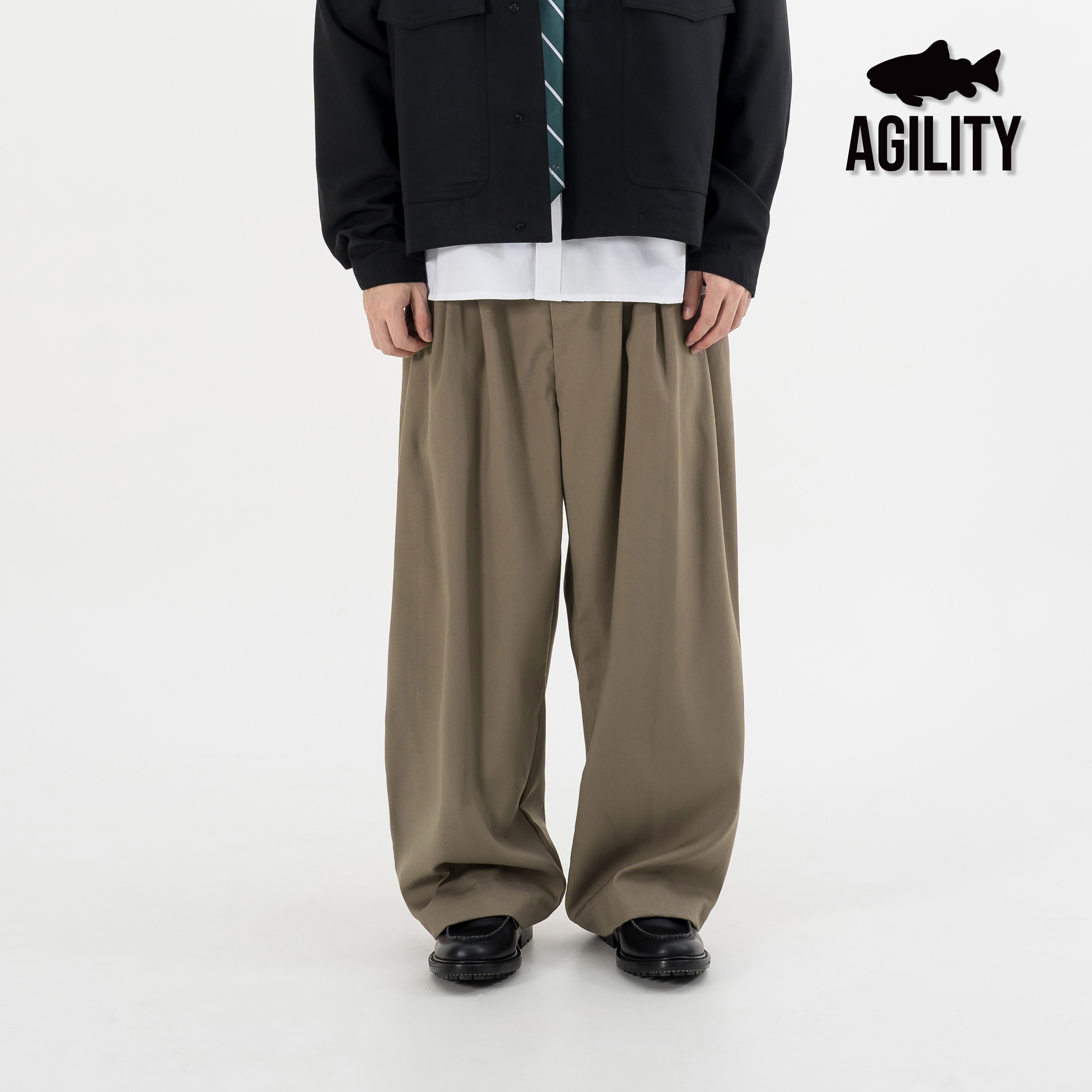 AGILITY Triple Pleated Wide Leg Pants 三褶線 寬筒落地 西裝長褲 [AC15]