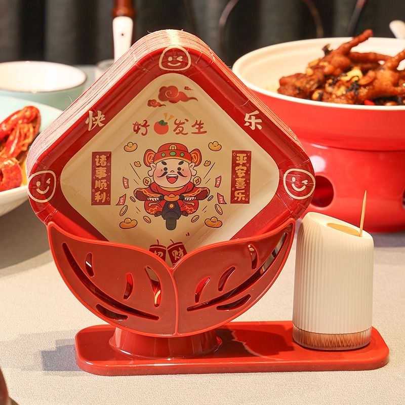 新年预购 一次性纸盘糖果零食盘 50个