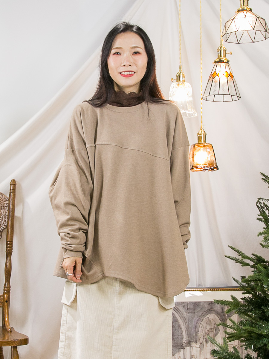 ⬇️開倉低至半價😱FINALSALE📣   單邊下擺打摺．雙面料TOP【不設退換】