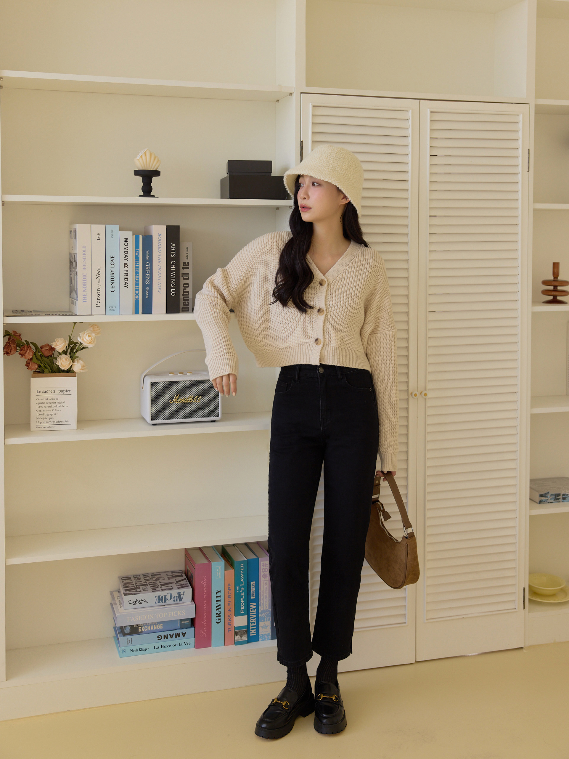 自訂 日常極顯瘦炭黑直腿褲