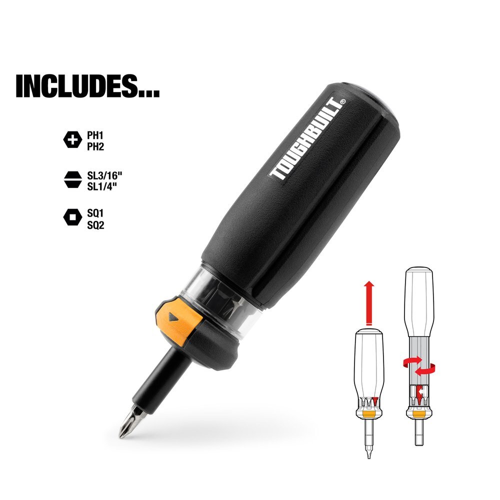 TOUGHBUILT 自動換裝批頭螺絲起子6件 TB-H5-M-01