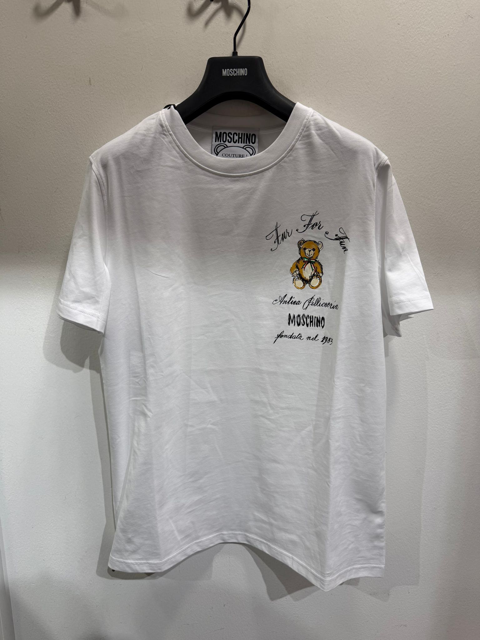 【預購】AE112629 Moschino 胸口泰迪熊女裝短袖T恤