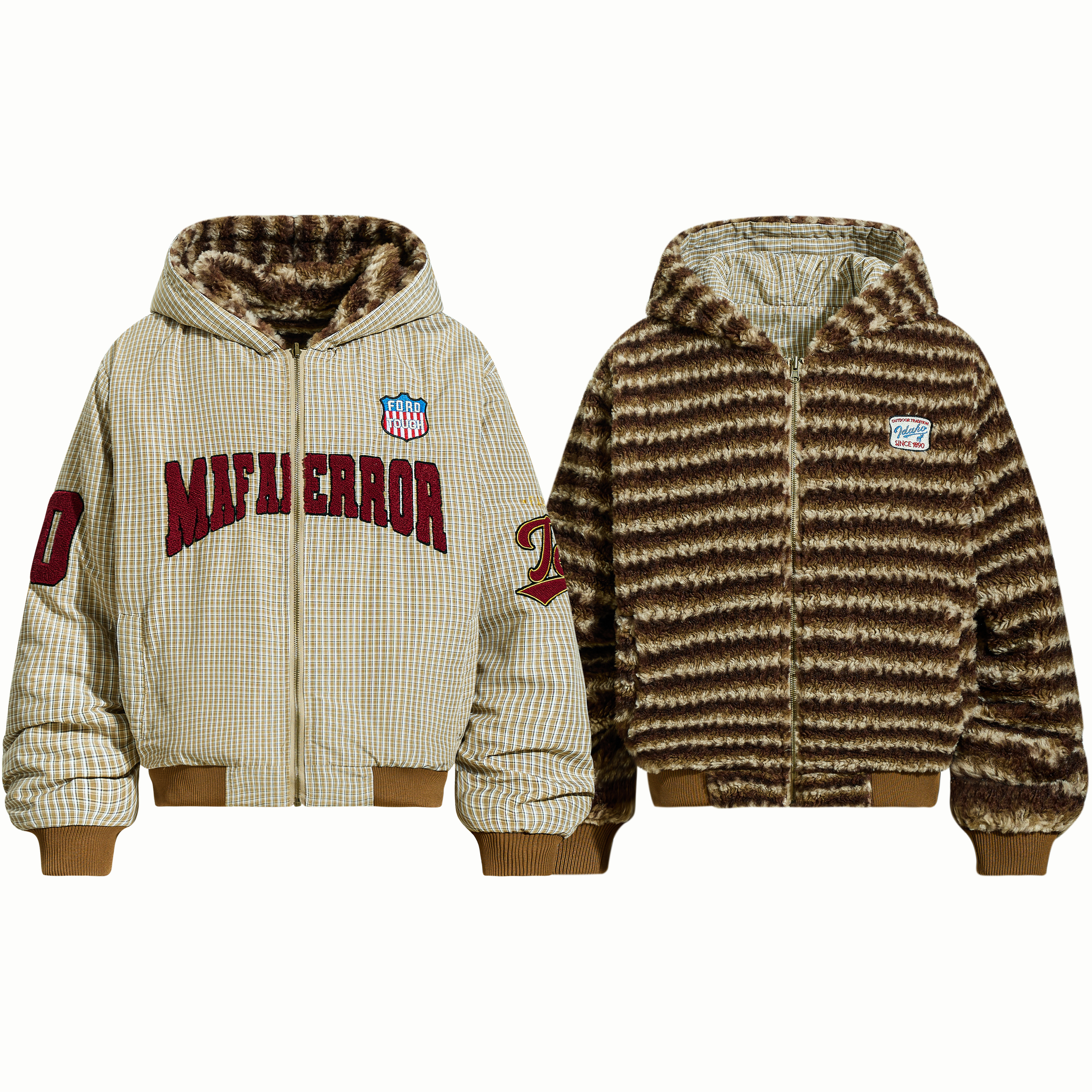 《S.V》90毛巾繡雙面穿連帽外套