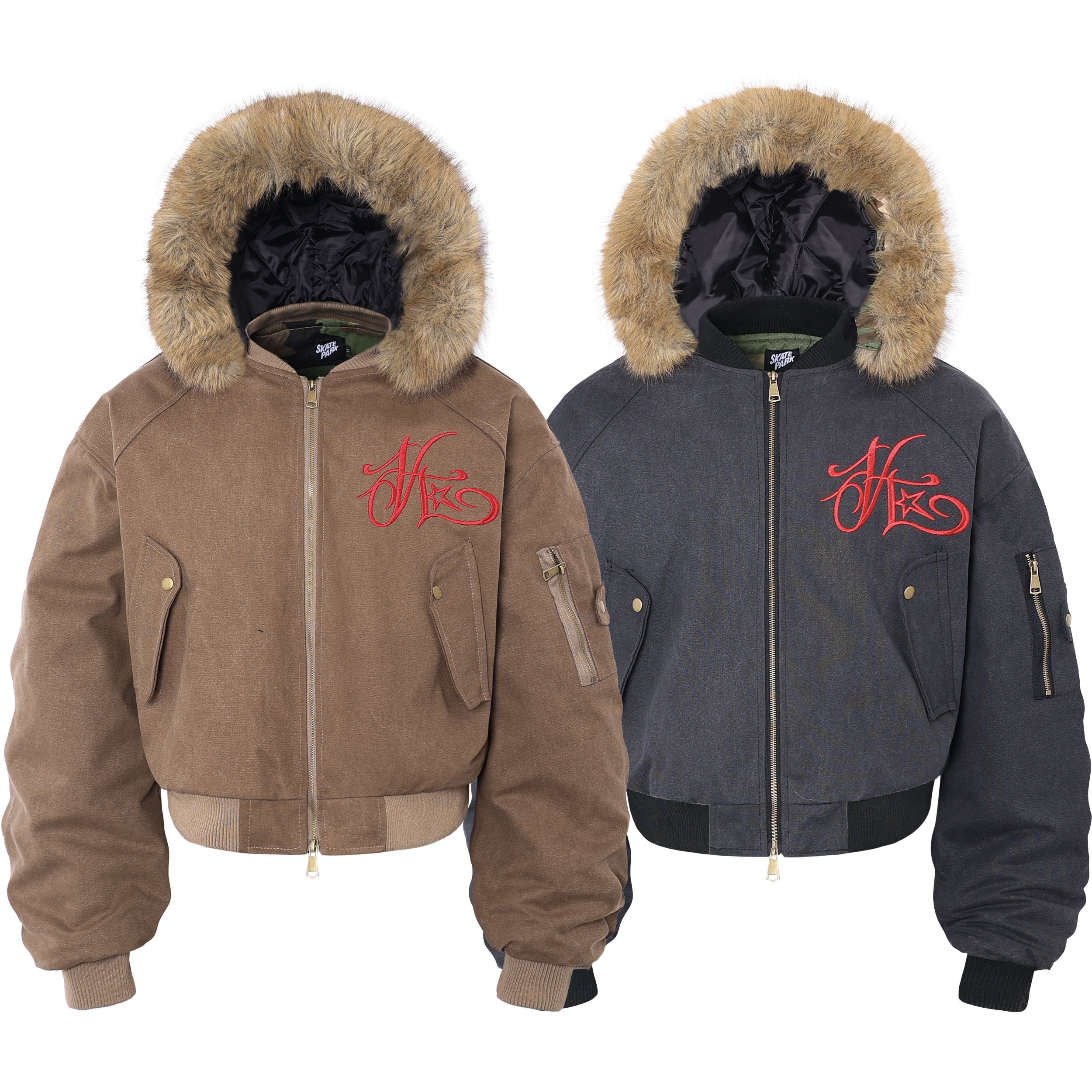 《S.V》迷彩可拆帽刺繡字座山雕